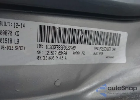 2015 Dodge Dart Sxt from USA, damaged, VIN 1C3CDFBB5FD227709